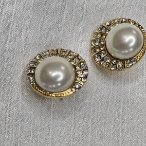 Elegant Gold and Silver Pearl Earrings